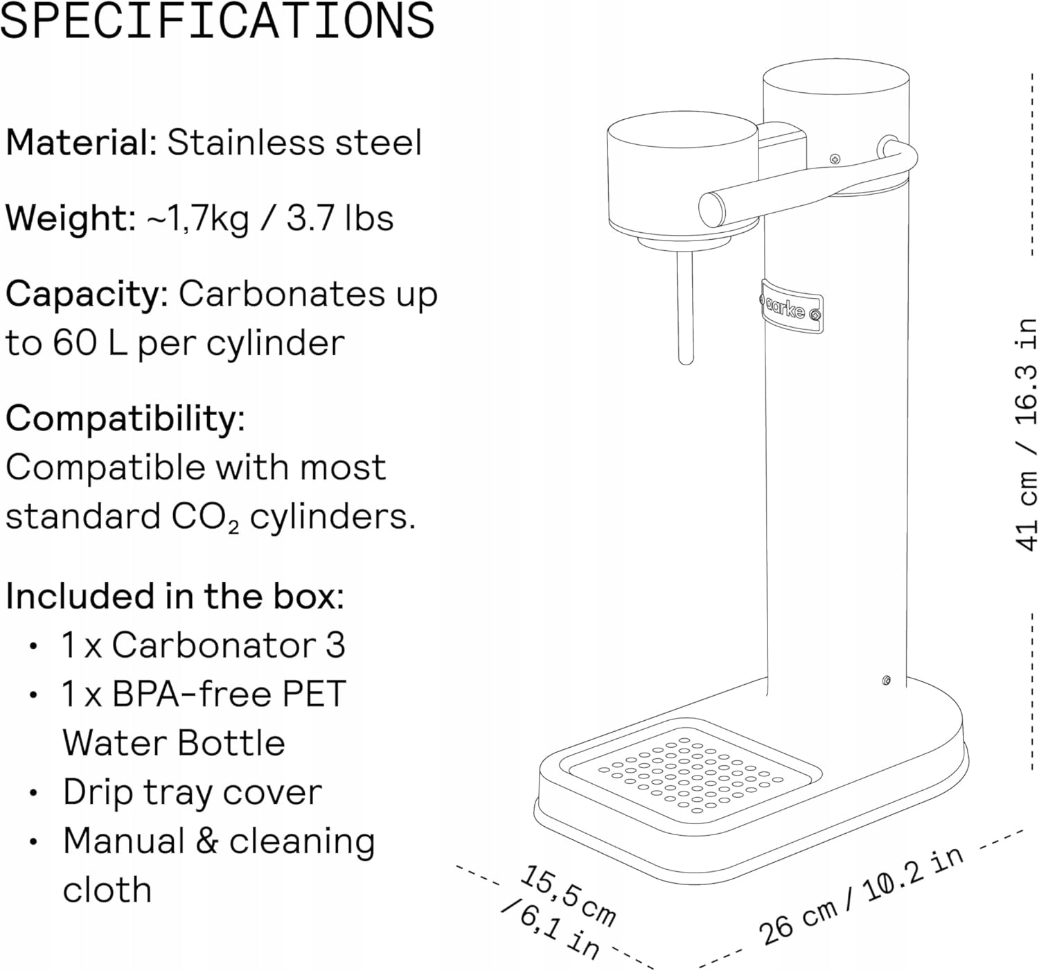 2X WATER SATURATOR HAND STAINLESS STEEL 800ML ELEGANT WITH PREMIUM BOTTLE Brand no brand