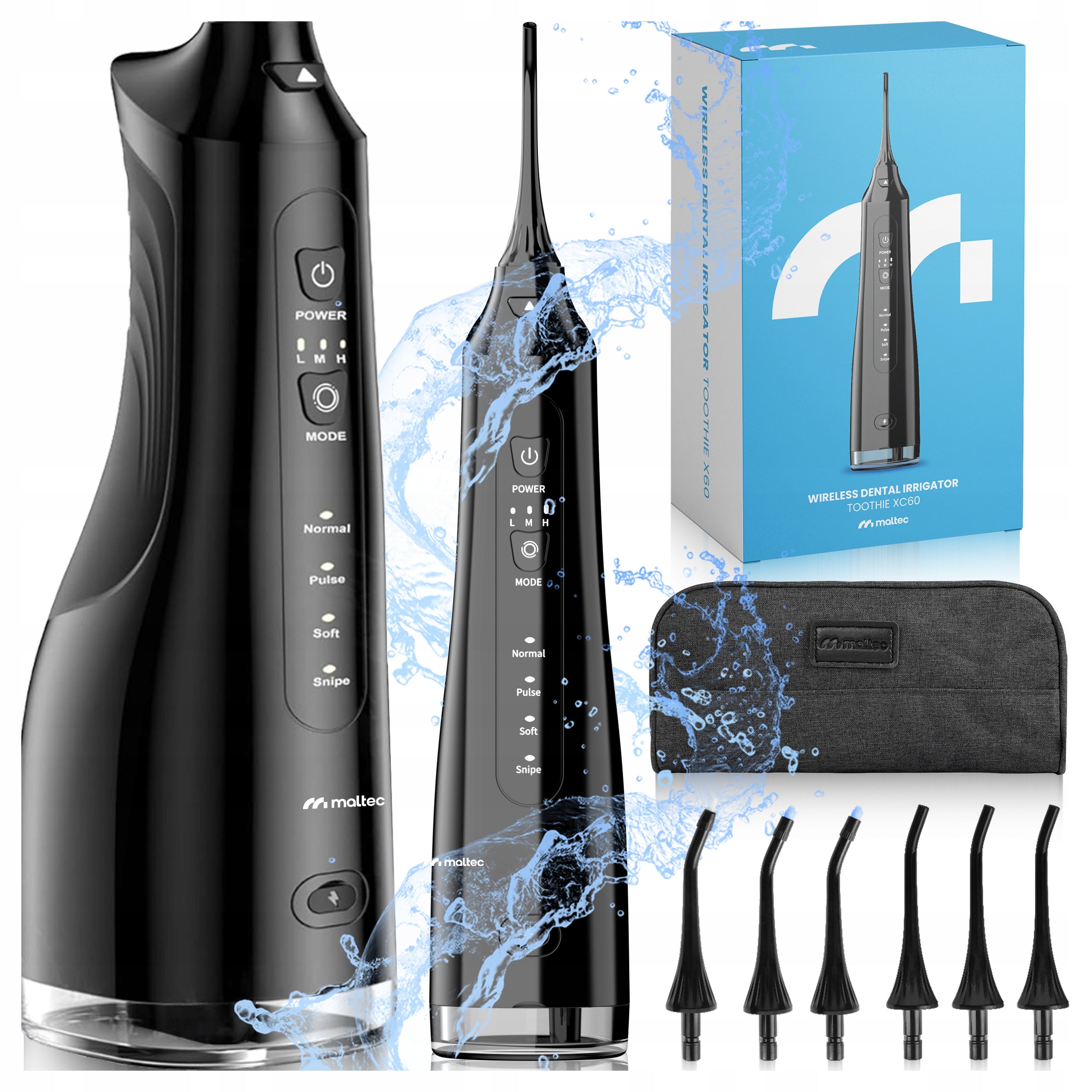 2X WIRELESS DENTAL IRRIGATOR 6 NOZZLES 4 MODES STRONG 150PSI