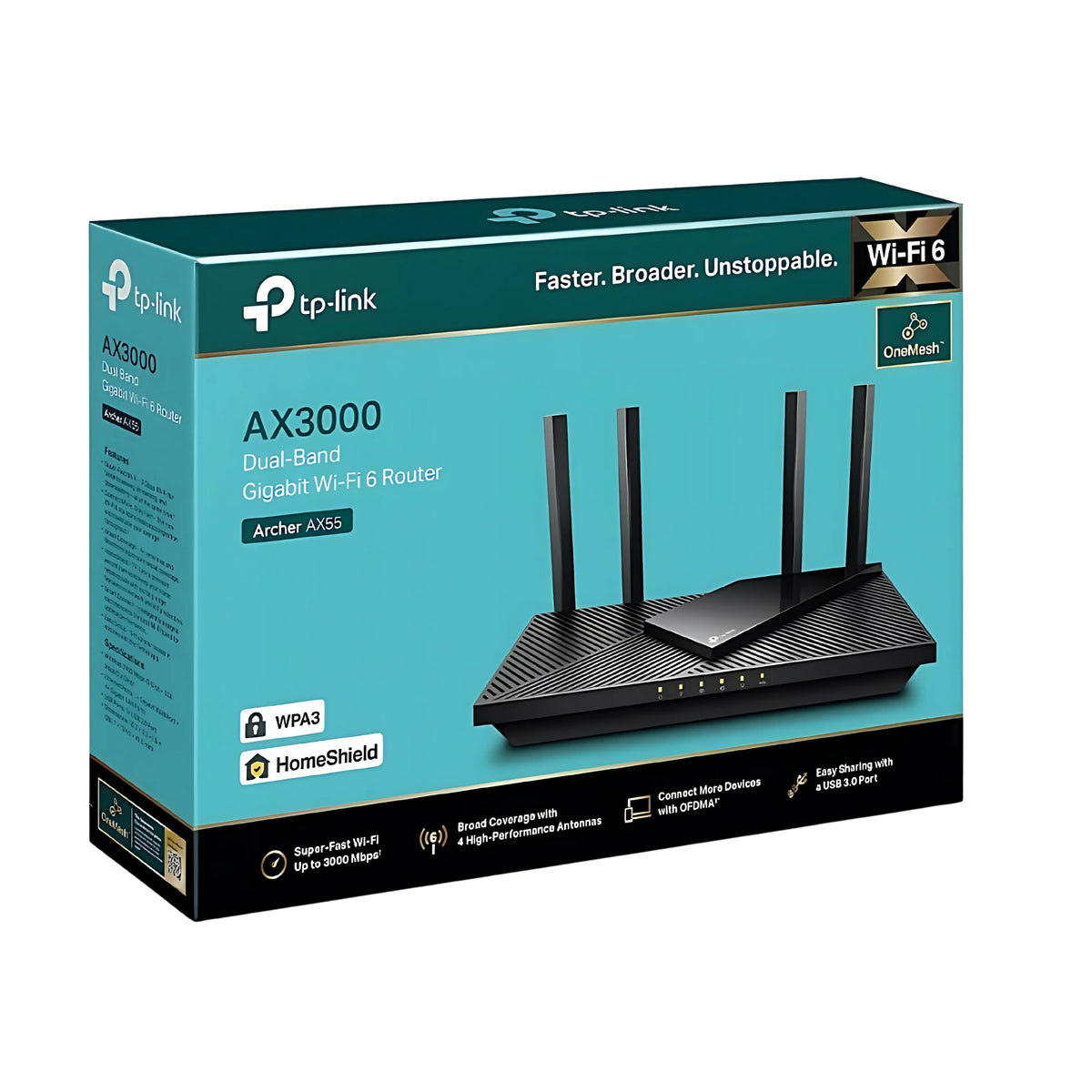 2X WIRELESS NETWORK ROUTER TP-LINK ARCHER AX55 WIFI6 AX3000 ROUTER HOUSE Model BARKOSPL WIFI6 RUTER BEZP-WIFI6