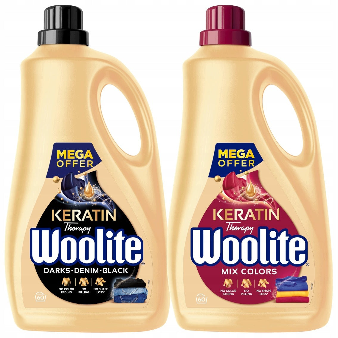 2X WOOLITE SET MIX WASHING LIQUID COLOR AND BLACK WITH KERATIN 2X 3.6L