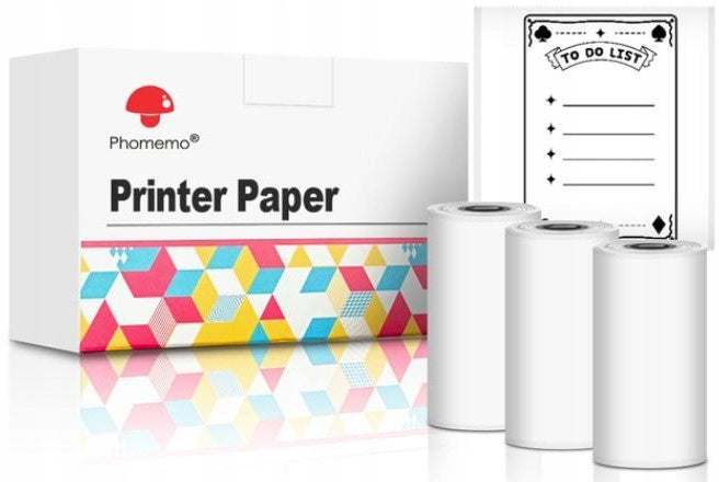 2X White thermal adhesive paper for Phomemo T02 and M02X (10l) printer Manufacturer code Q12-RMS10