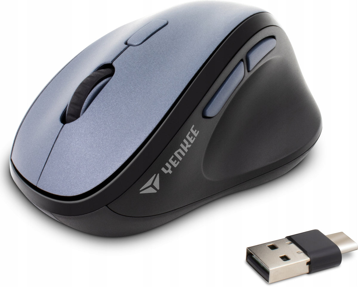 2X Wireless ERGONOMIC Mouse Yenkee USB+USB-C