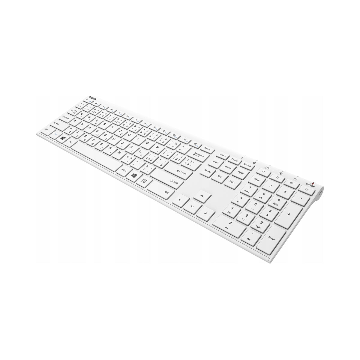 2X Wireless Keyboard YENKEE SLIM LP Rechargeable Aluminum White