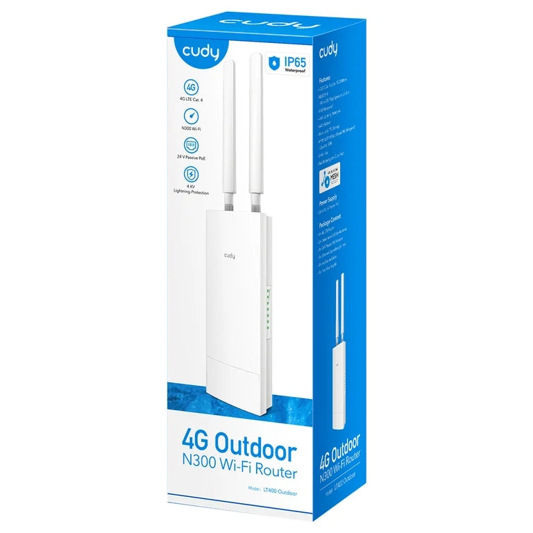 2X Wireless Router Cudy LT400 Outdoor IP65 for Nano-SIM WiFi4 4G Card Manufacturer Cudy
