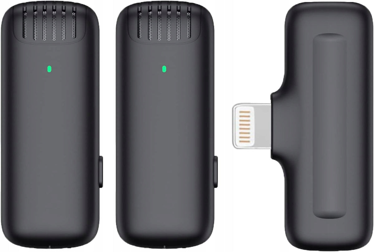2X Wireless Tie Microphone for Apple iPhone Lavalier J13 Lightning