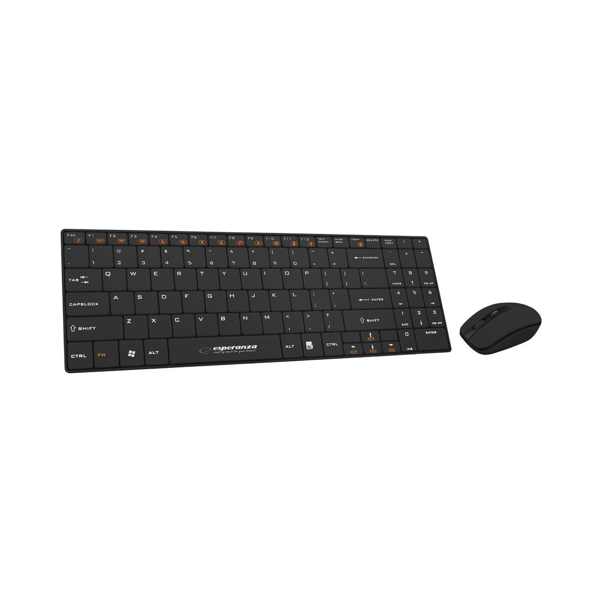 2X Wireless keyboard + mouse set Esperanza 2.4 EK122K black