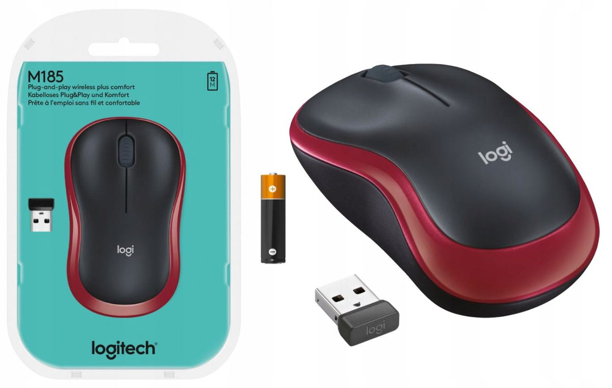 2X Wireless mouse LOGITECH M185 red / Poland DISTRIBUTION Manufacturer Logitech