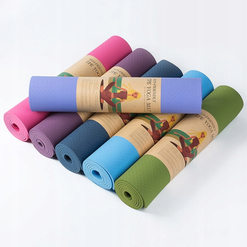 2X YOGA MAT exercise ecological 61x183 COLORS Brand no brand
