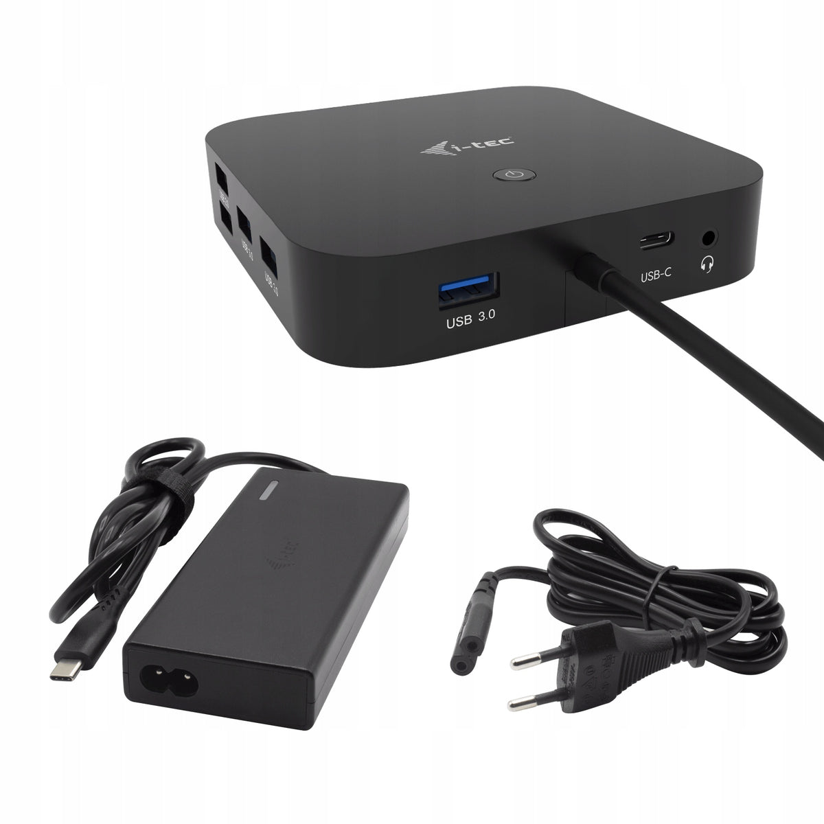 2X i-tec USB-C Dual Display Dock 2x Display Port PD 100W + Power Adapter Manufacturer code C31DUALDPDOCKPD100W