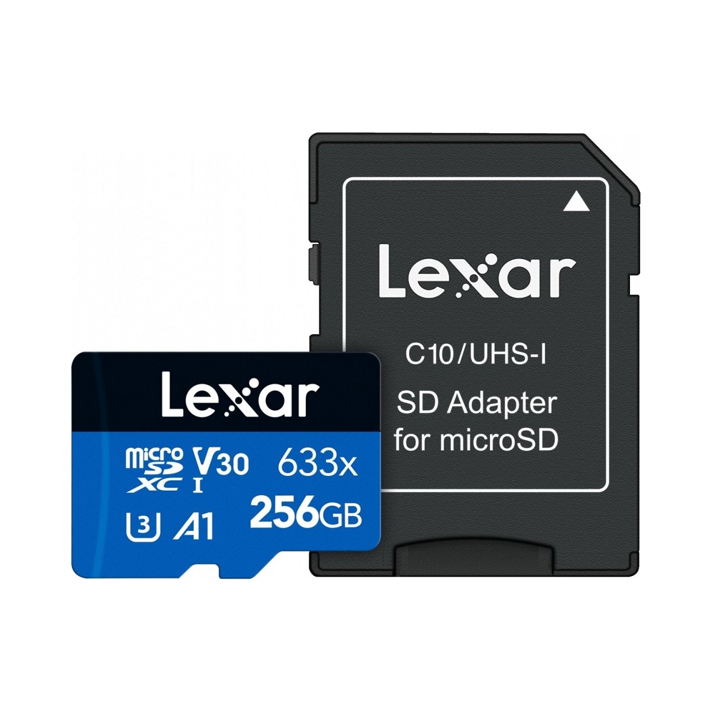 2X microSD card Lexar 256GB microSDXC High-Performance 633x UHS-I A1 V30