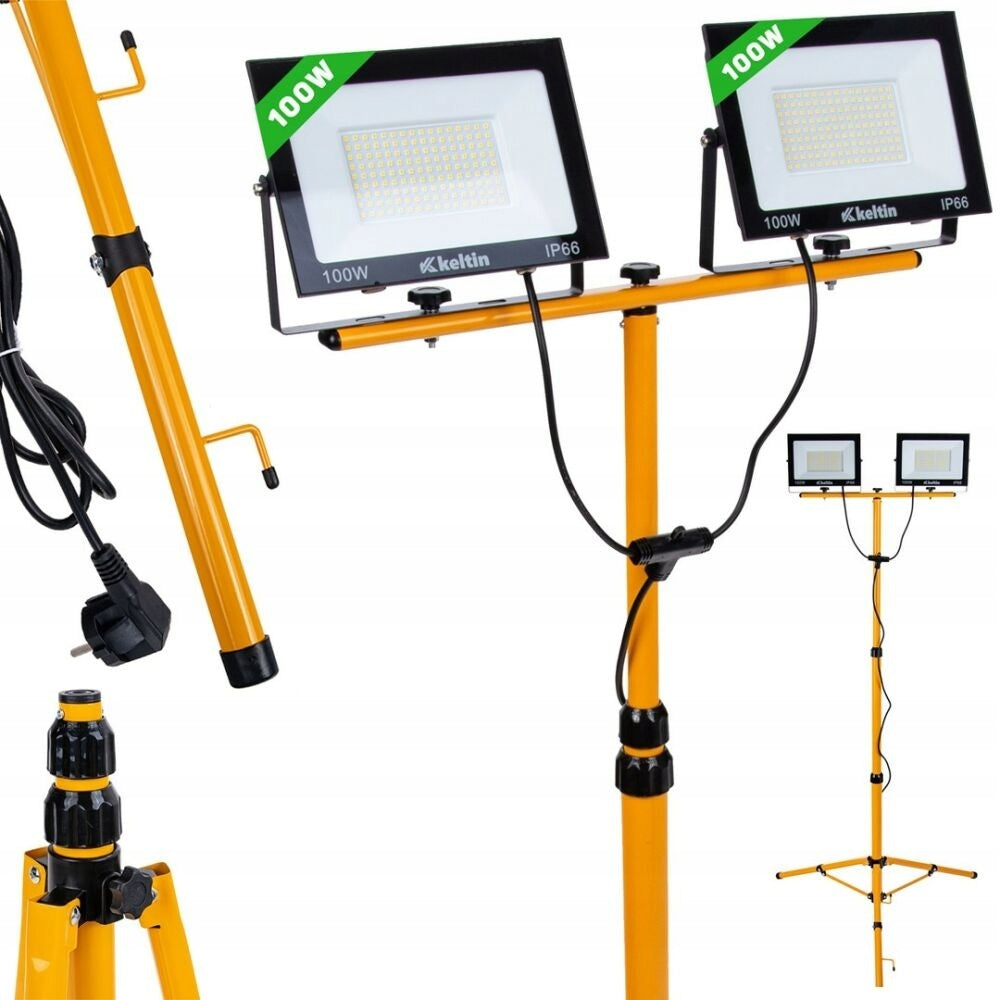 2X100W LED FLOODLIGHT WITH TELESCOPIC CONSTRUCTION TRIPOD