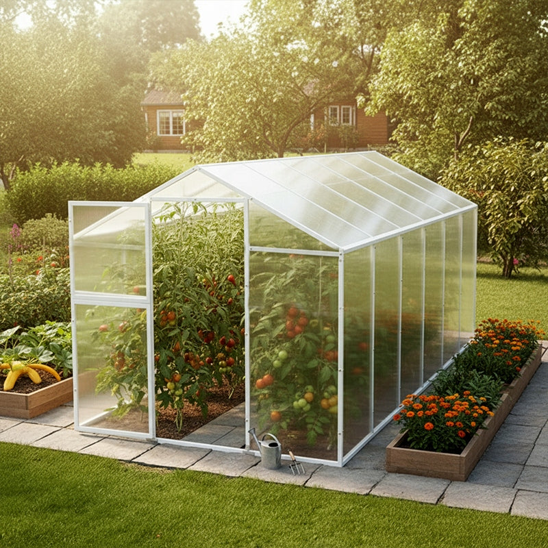 2X4 POLYCARBONATE GREENHOUSE TUNNEL FOR GARDEN POLYCARBONATE STEEL CONSTRUCTION Packaging status original