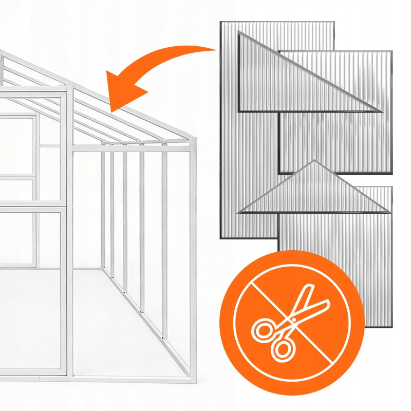 2X4 POLYCARBONATE GREENHOUSE TUNNEL FOR GARDEN POLYCARBONATE STEEL CONSTRUCTION Product weight with unit packaging 110 kg