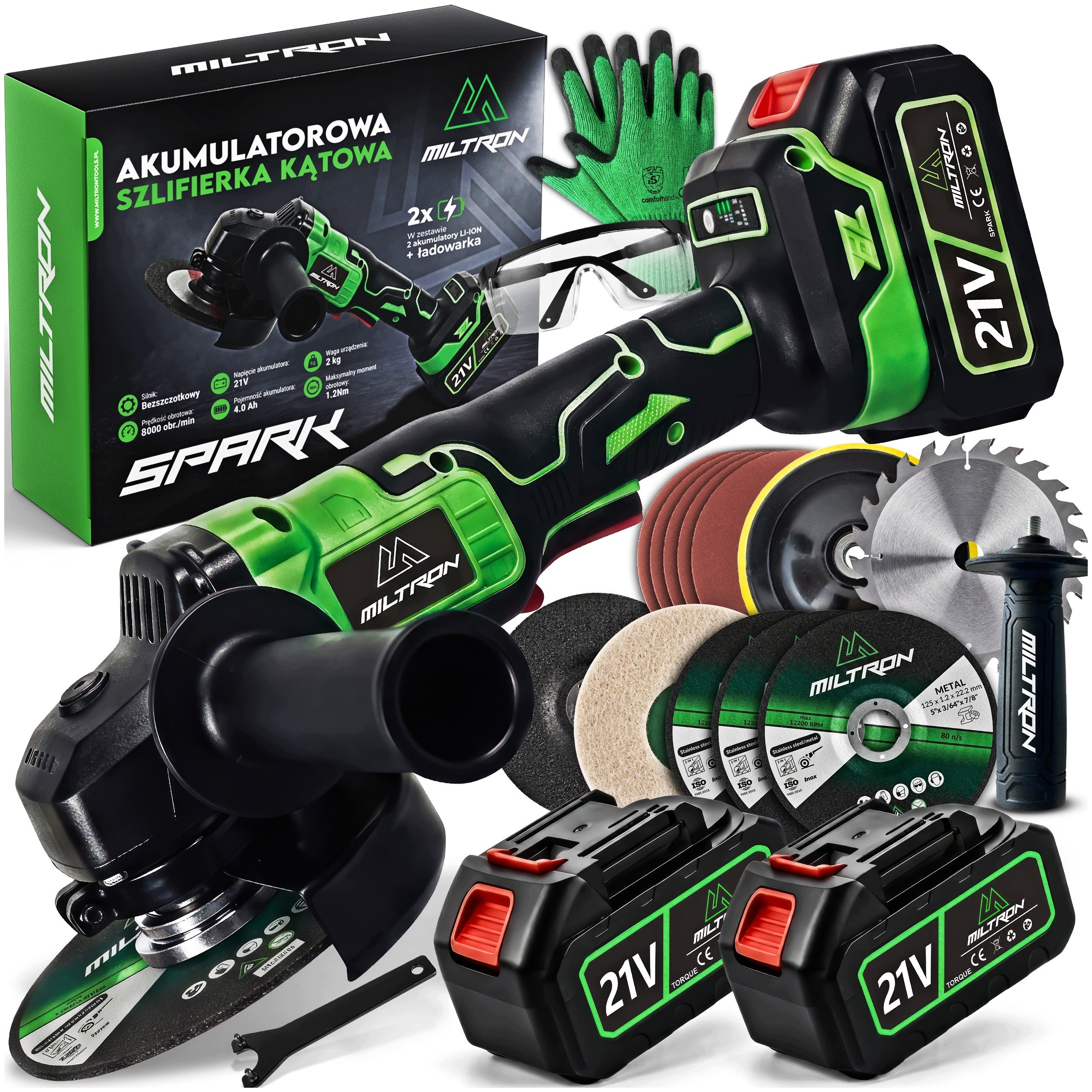 2XAKU 4.0Ah BRUSHLESS CORDLESS ANGLE GRINDER