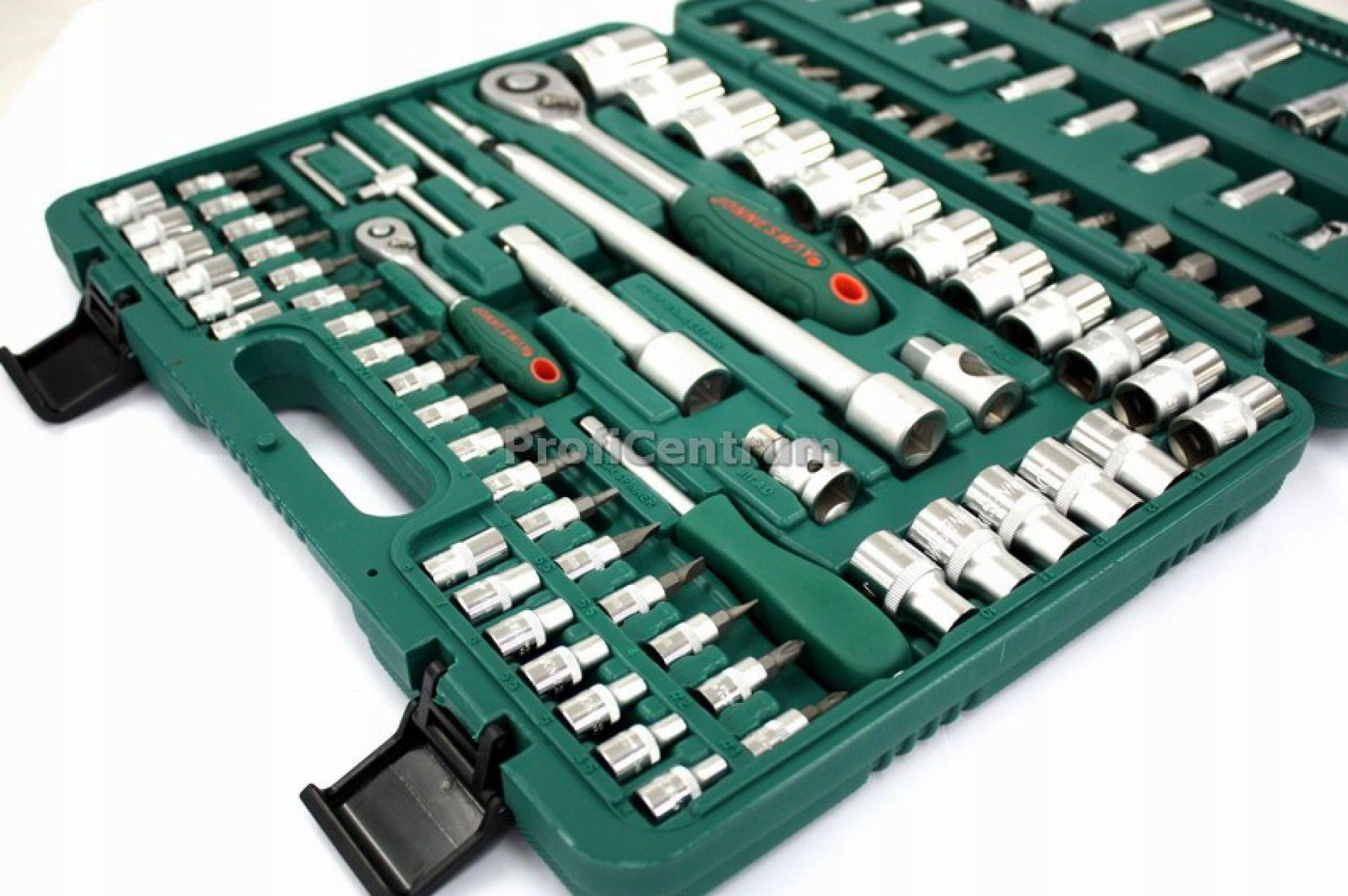 Galvučių rinkinys su terkšle 1/2" ir 1/4", 94 vnt., PROFI-TOOLS KRK