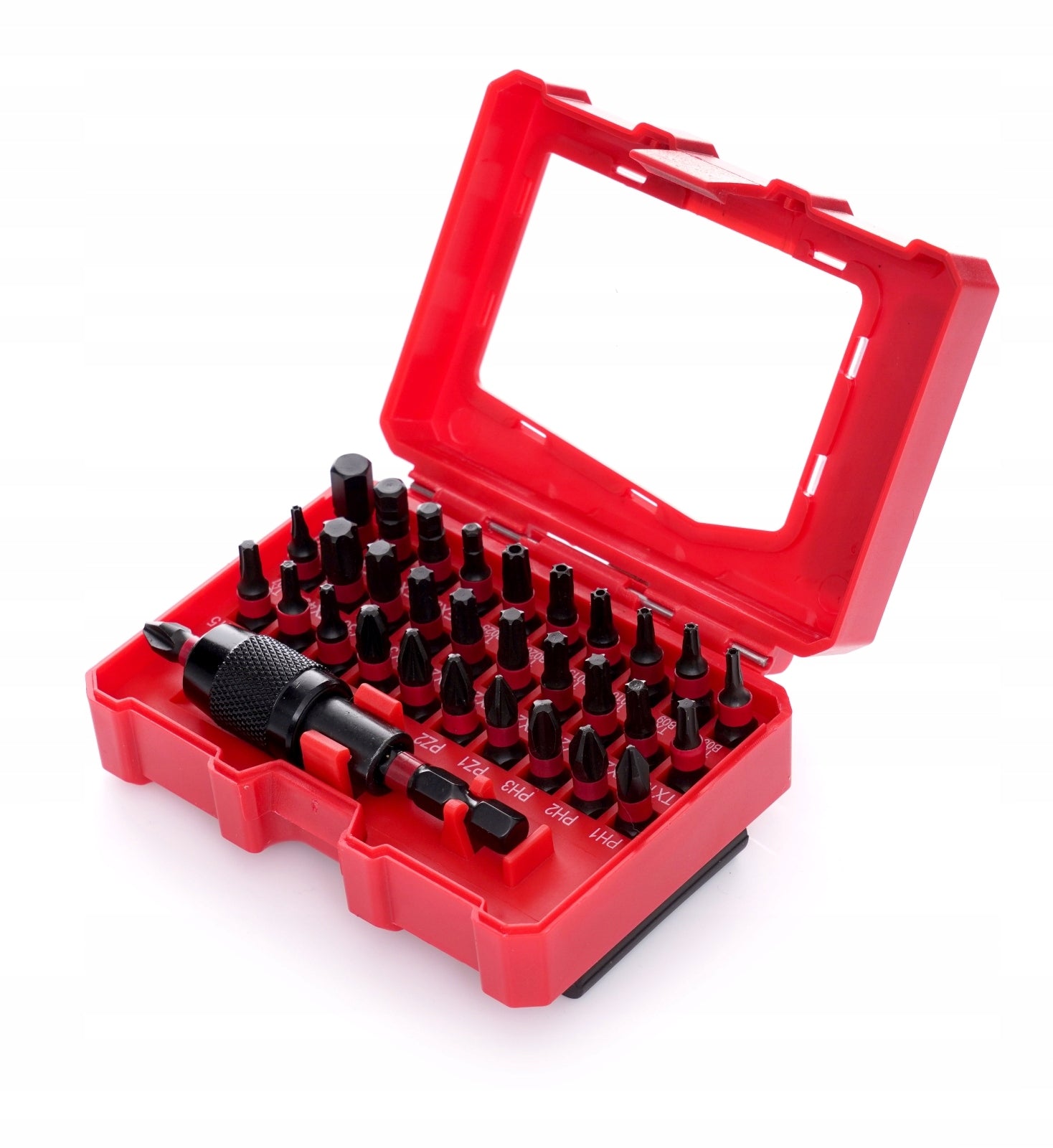 Antgalių rinkinys Strong Impact, TORX, PZ1, HEX3, 32 vnt., lagaminėlyje
