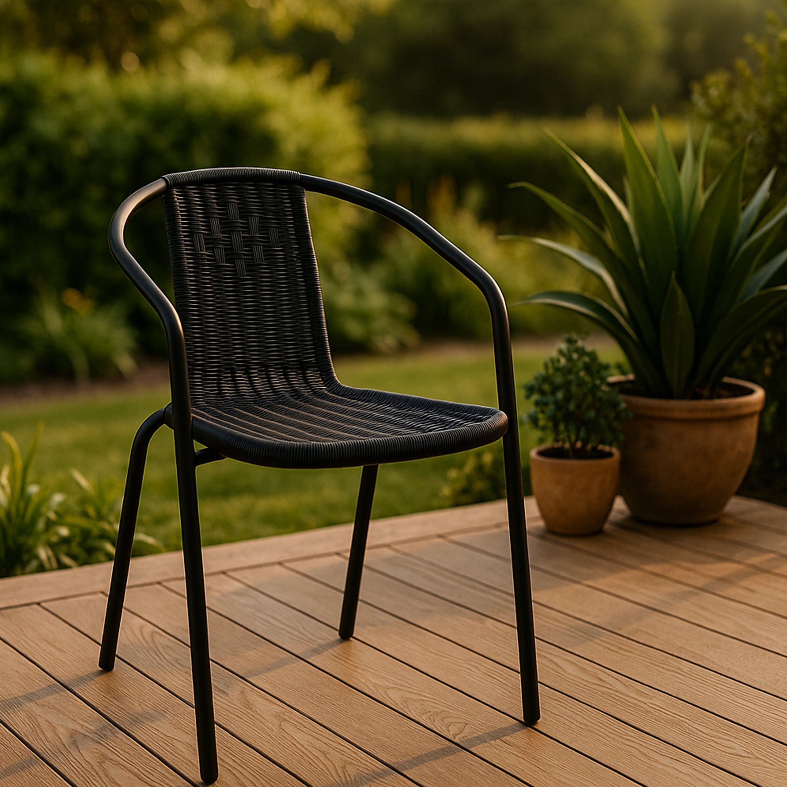 STRONG COMFORTABLE GARDEN CHAIR FOR TERRACE FOR TABLE LORETTO BLACK