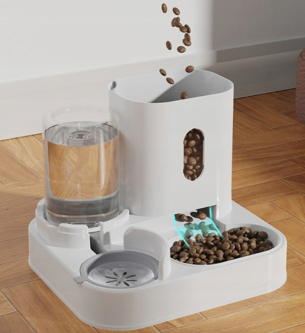 2in1 AUTOMATIC FOOD AND WATER FEEDER DOUBLE CAT DOG BOWL DISPENSER Color multicolor