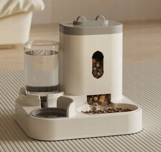 2in1 AUTOMATIC FOOD AND WATER FEEDER DOUBLE CAT DOG BOWL DISPENSER Material made from a synthetic material