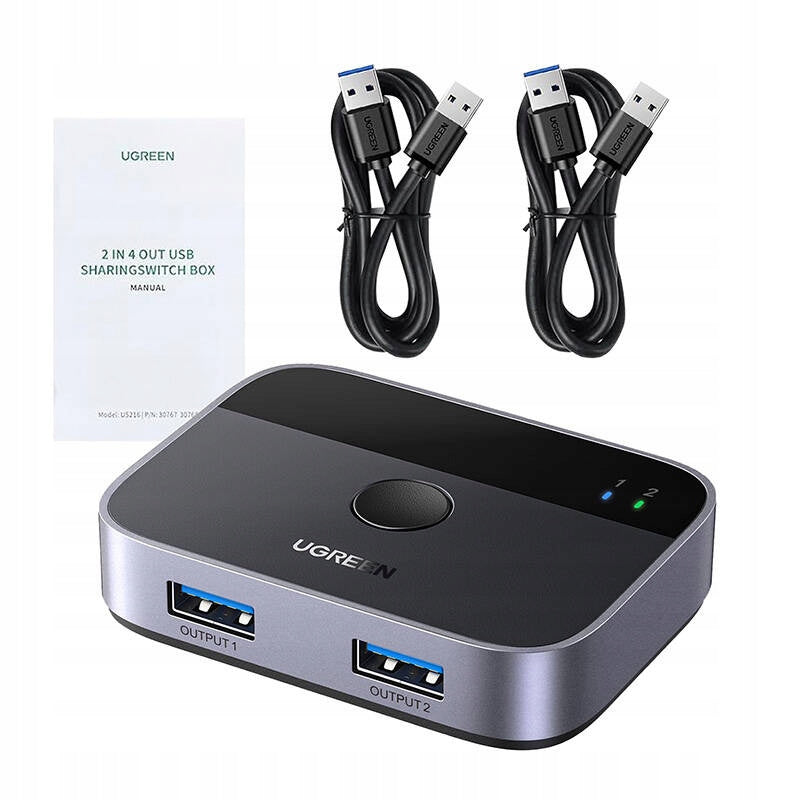 2in1 Adapter 2x USB-A 3.0 (Input) / 2x USB-A (Output) - Grey Manufacturer Ugreen