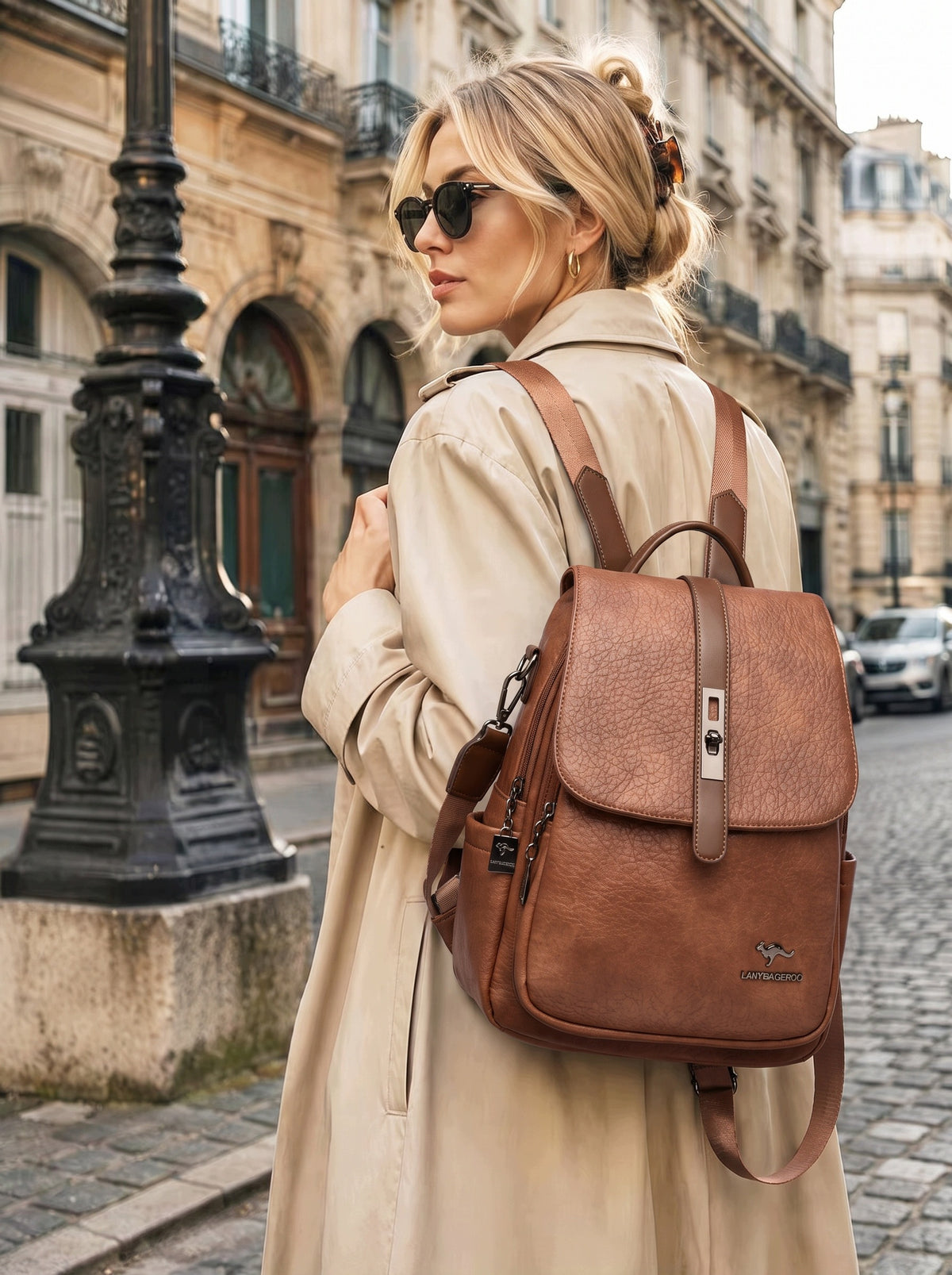 2in1 BACKPACK WOMEN'S BAG URBAN BRONZE FUNCTIONAL QUALITY Brand no brand