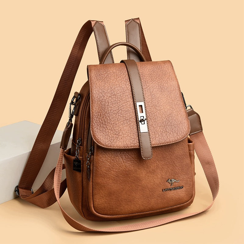 2in1 BACKPACK WOMEN'S BAG URBAN Chocolate FUNCTIONAL QUALITY Manufacturer code plkankla