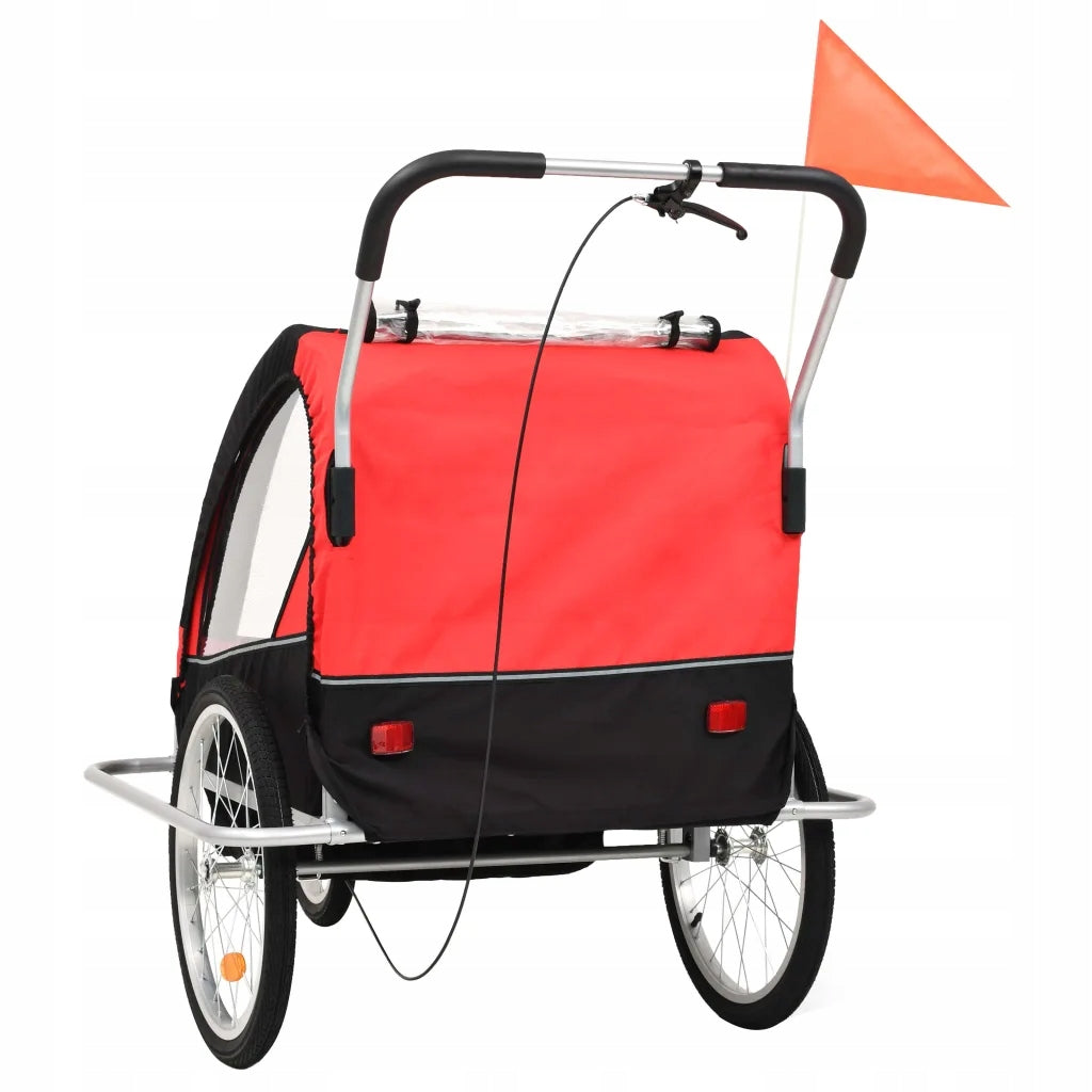 2in1 Bicycle Trailer for Kids - 40kg - Black and Red Manufacturer code 5906189417446