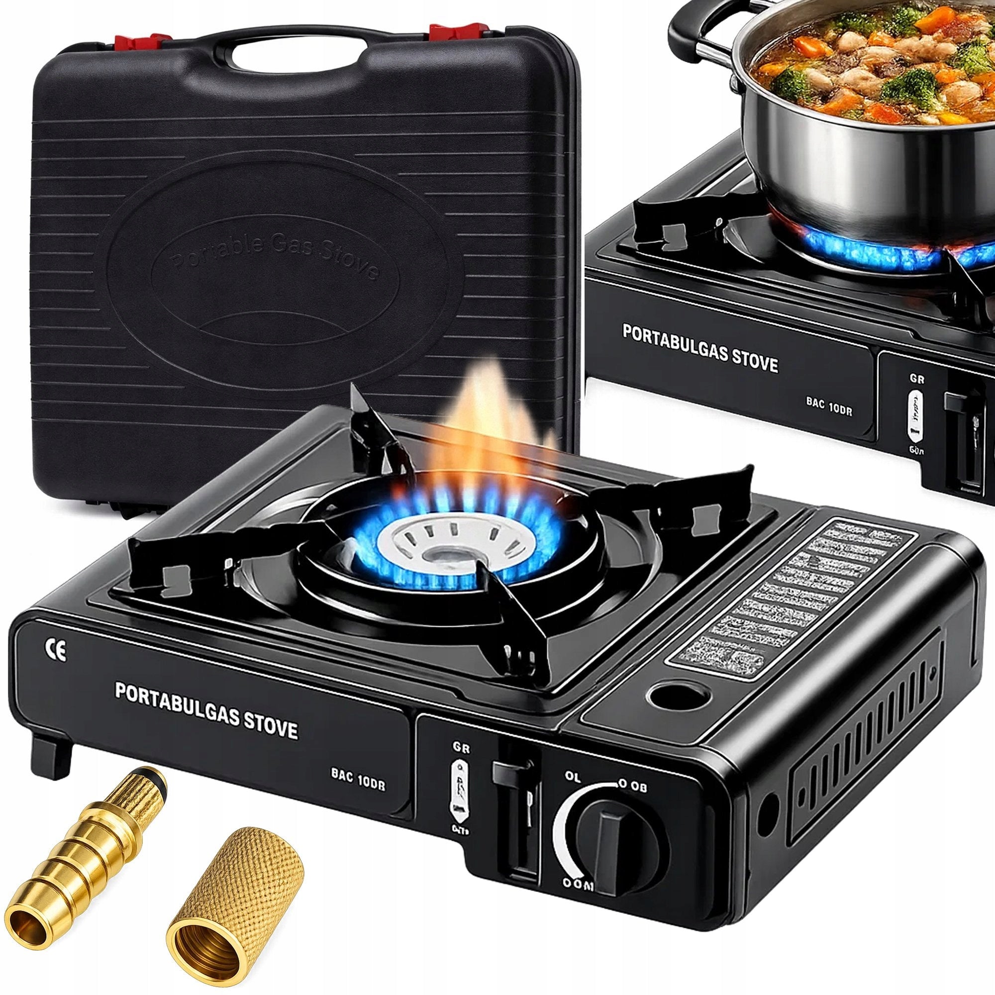 2in1 DUAL FUNCTION GAS TOURIST COOKER WITH CYLINDER REDUCER SUITCASE