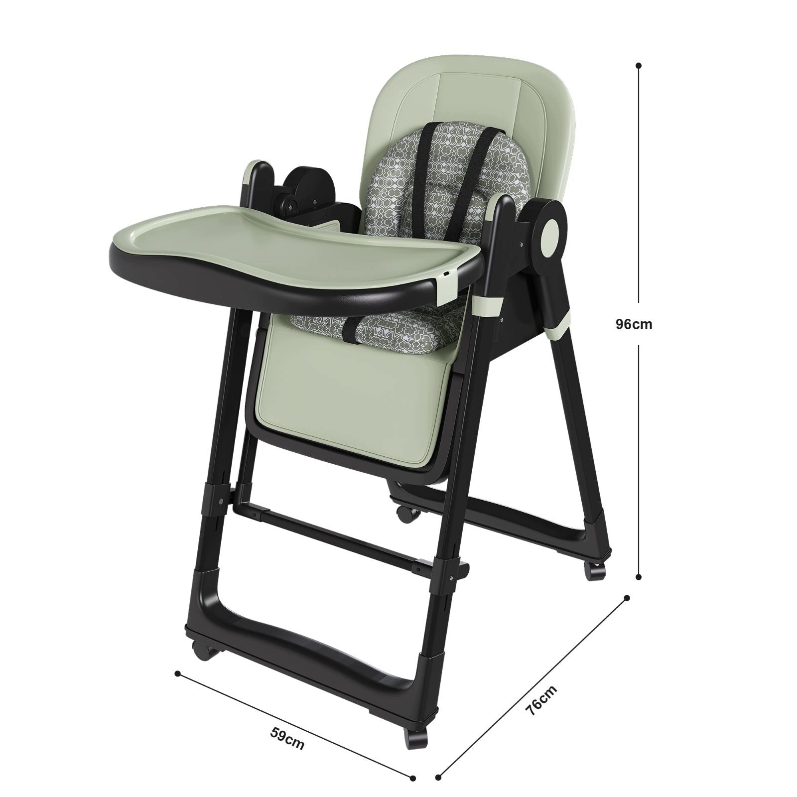 2in1 Feeding Chair with Rocking Function Dark Green Color black green