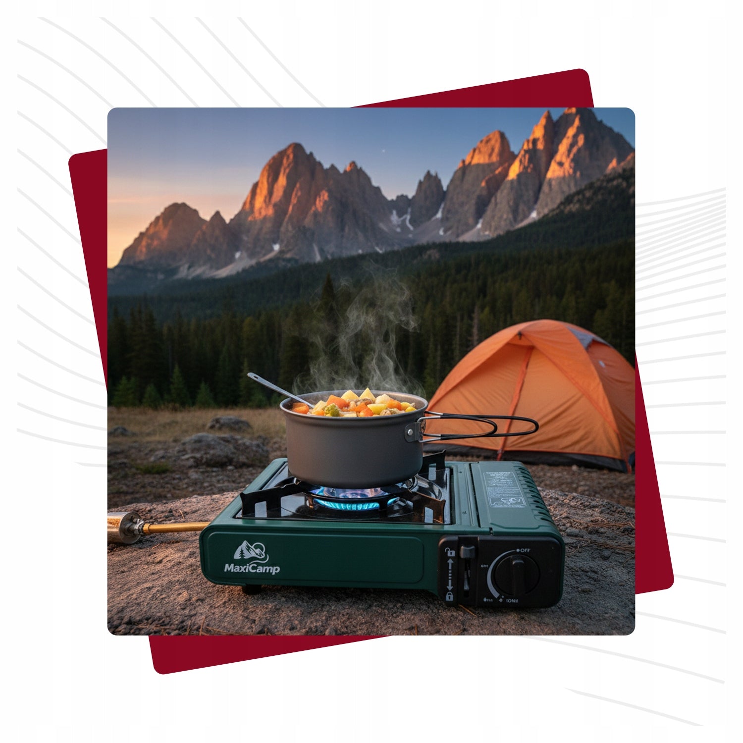 2in1 GAS PORTABLE GAS STOVE CYLINDER CARTRIDGES + SUITCASE Manufacturer code Kuchenka GREEN SYSTEM OFF
