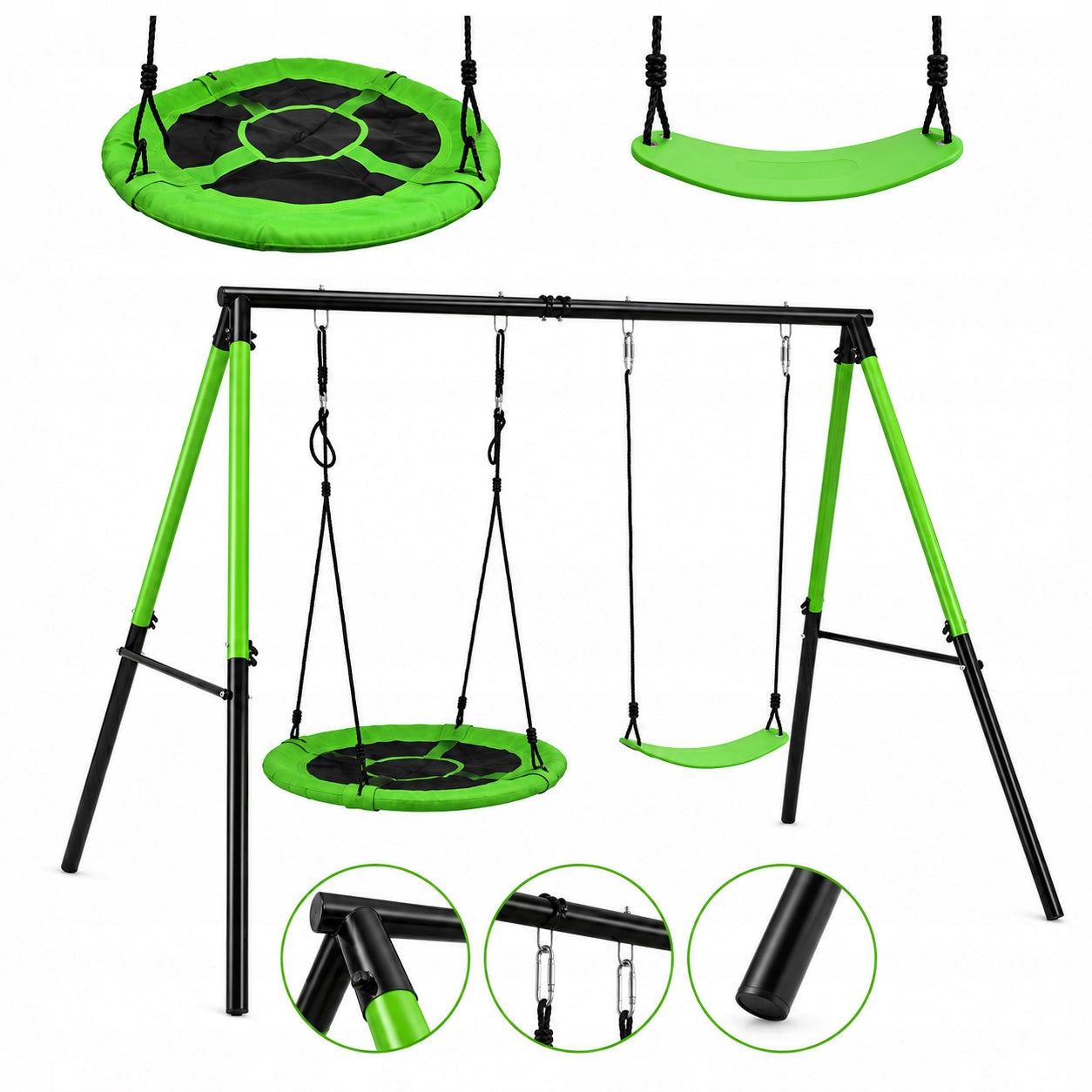 2in1 Garden Swing Set - Stork Nest + Classic Seat