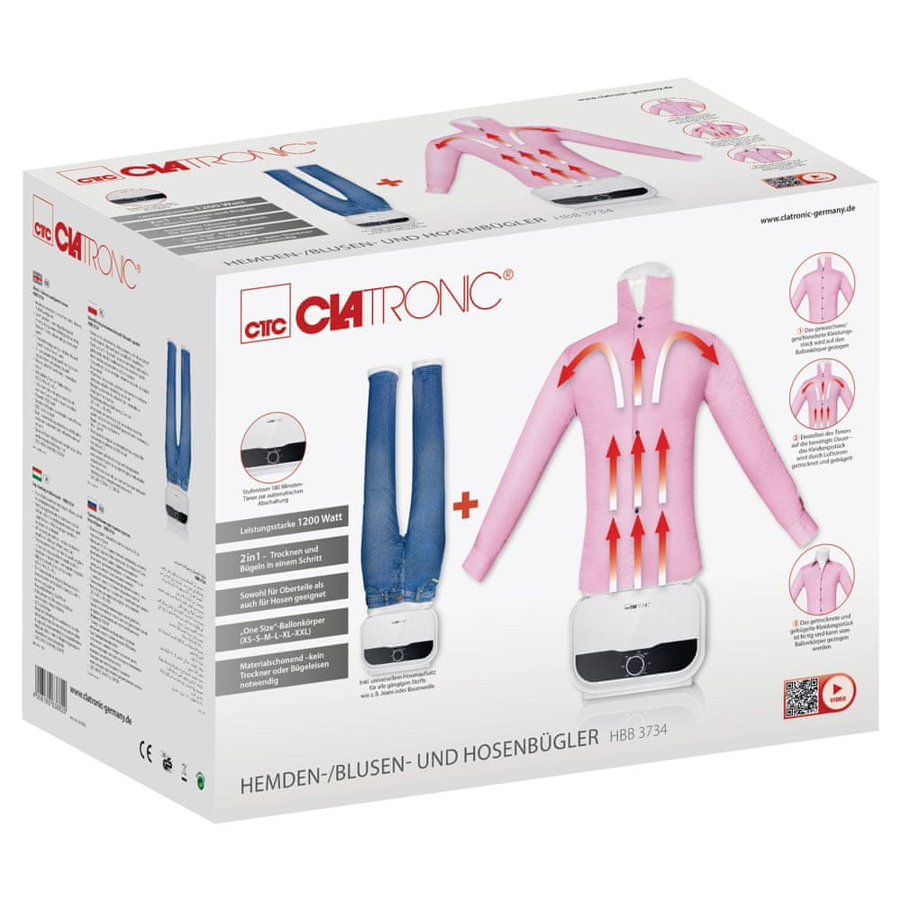 2in1 IRONING MACHINE IRON MANNEQUIN STEAMER STEAM DRYING SHIRTS Power 1200 W