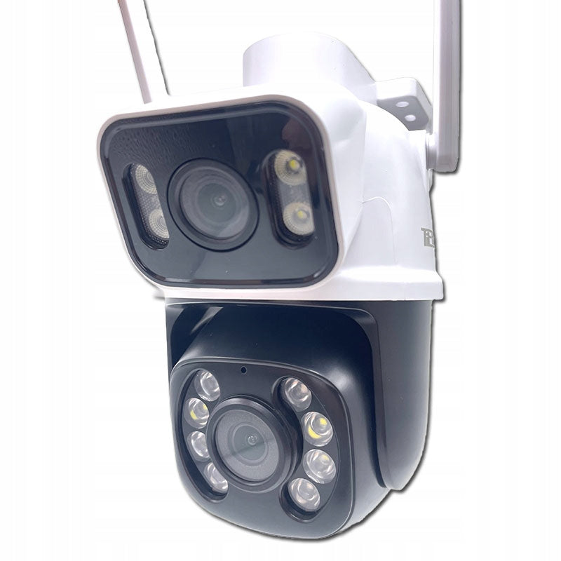 2in1 OUTDOOR ROTATING IP CAMERA WIFI ICSEE DUAL LENSES 3MPx ULTRA HD 2.4/5G Packaging status original