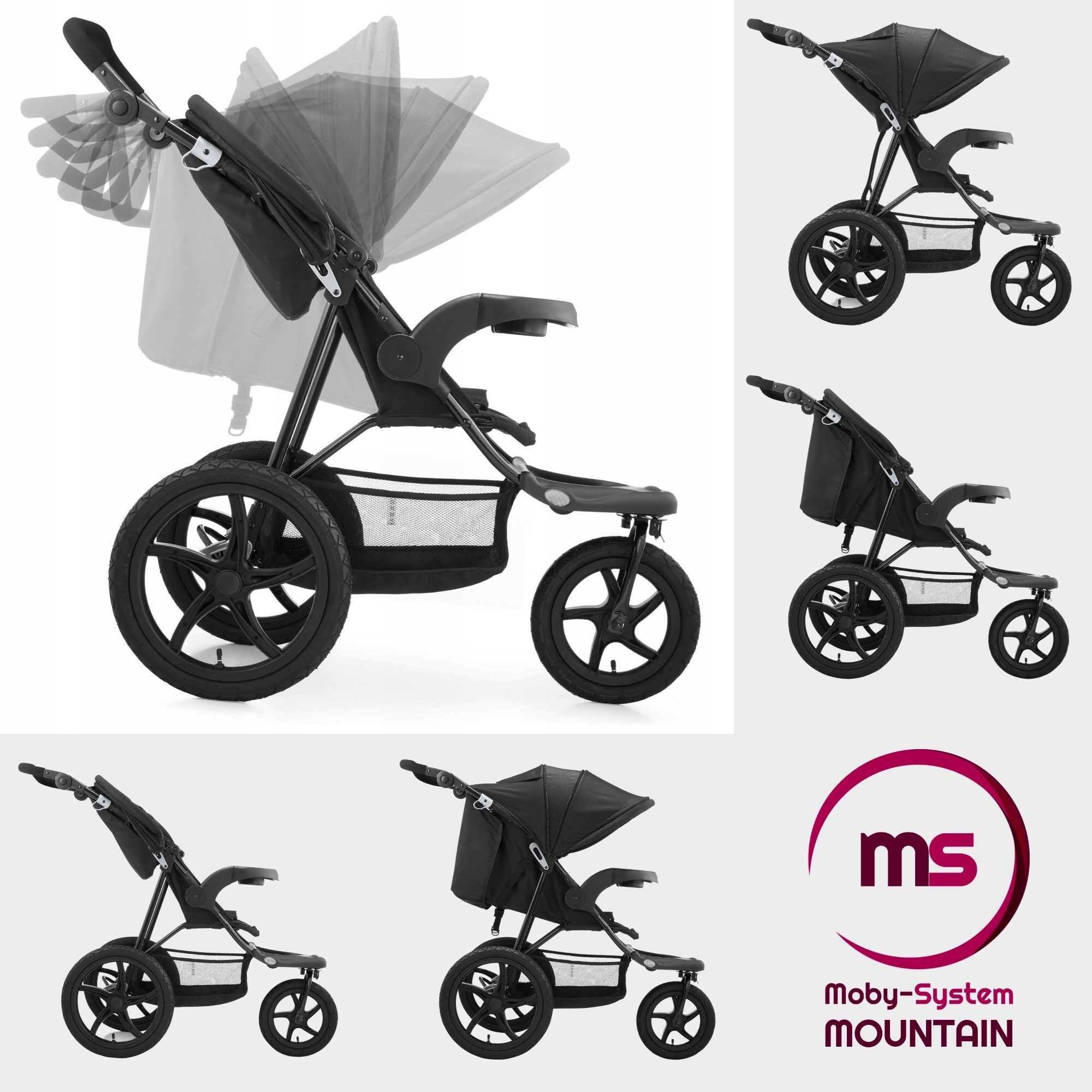 2in1 Running Stroller Foldable Compact Safe Pumped Wheels Packaging status original