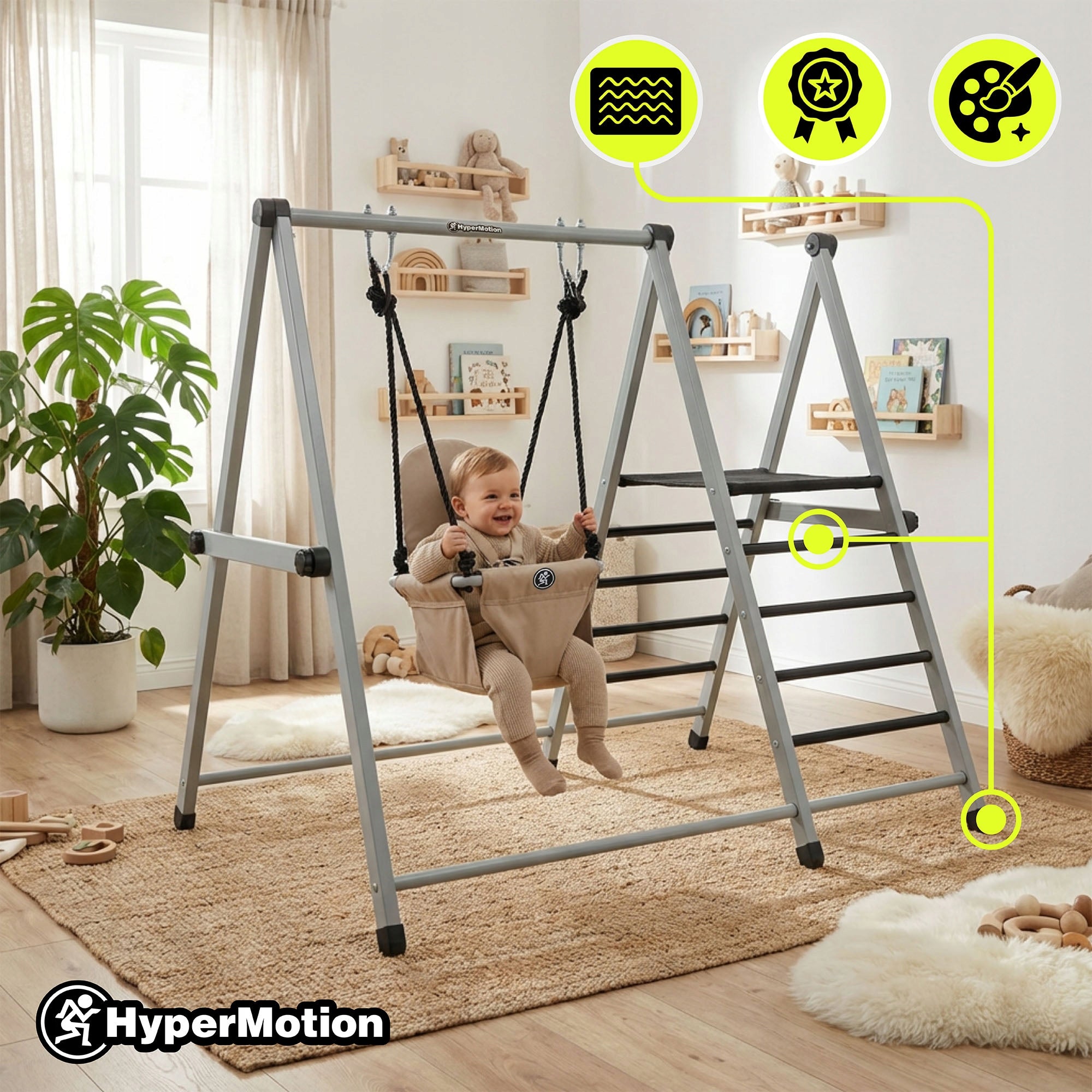 2in1 Swing for Kids HyperMotion Ladder for Garden Home Kind freestanding