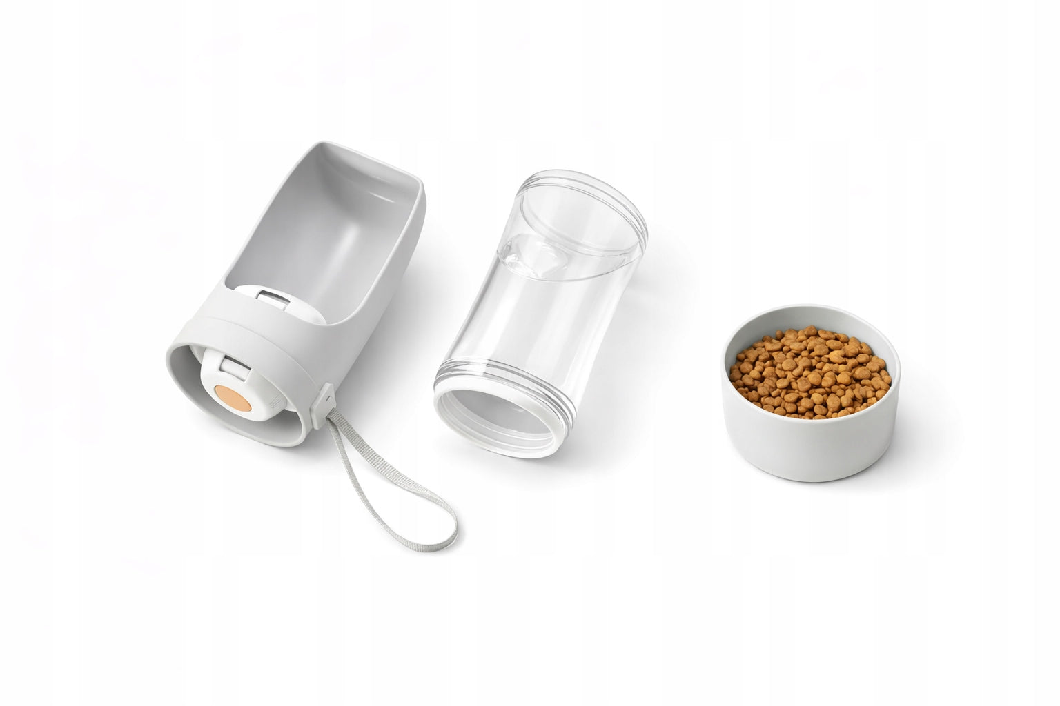 2in1 WATER AND DOG FOOD BOTTLE - FOLDING WATER BOTTLE Tourist Drinker Material made from a synthetic material