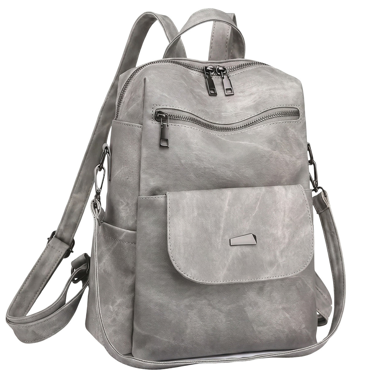 2in1 WOMEN'S BACKPACK CITY BAG A4 GREY QUALITY POCKETS ROOMY