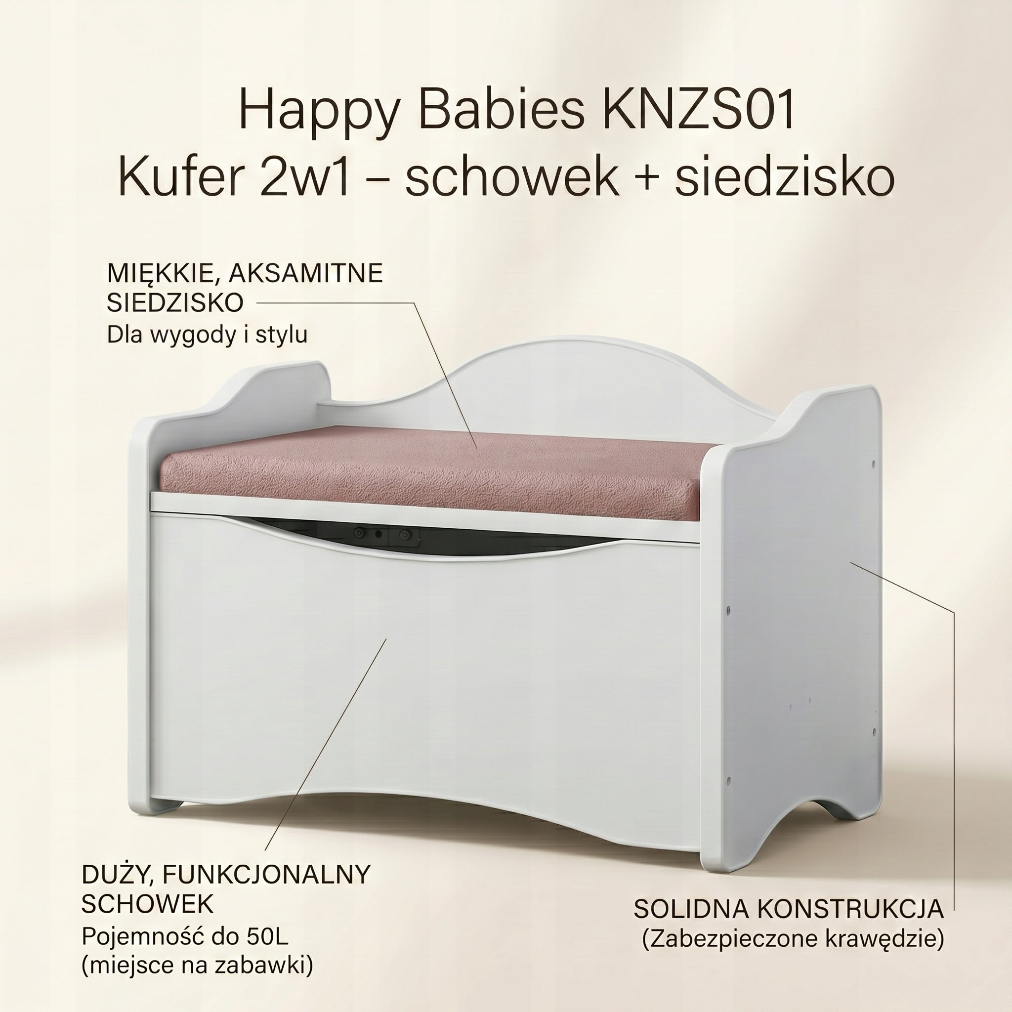 2in1 toy case with seat Happy Babies KNZS01 / 57L /52,6×36,5×30 Manufacturer code HB