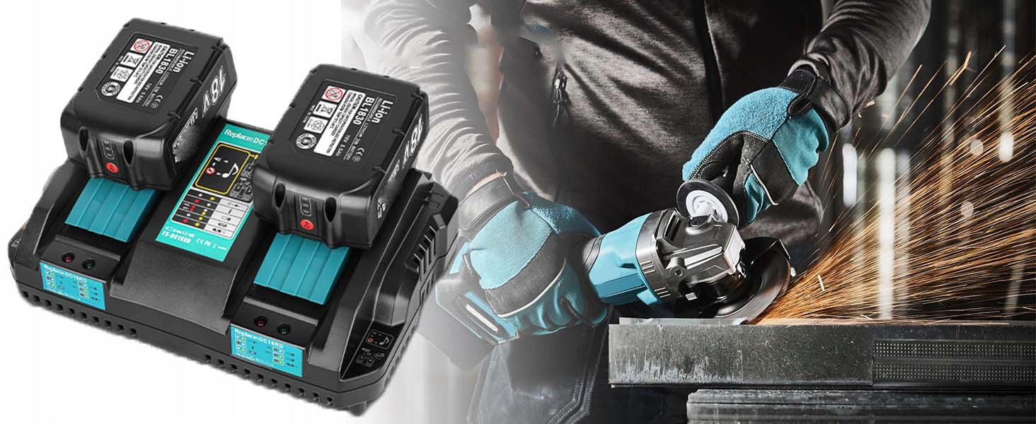 2pcs 18V 6Ah Battery for Makita BL1860 BL1860B LXT-400 + DC18RD CHARGER Battery capacity 6 Ah