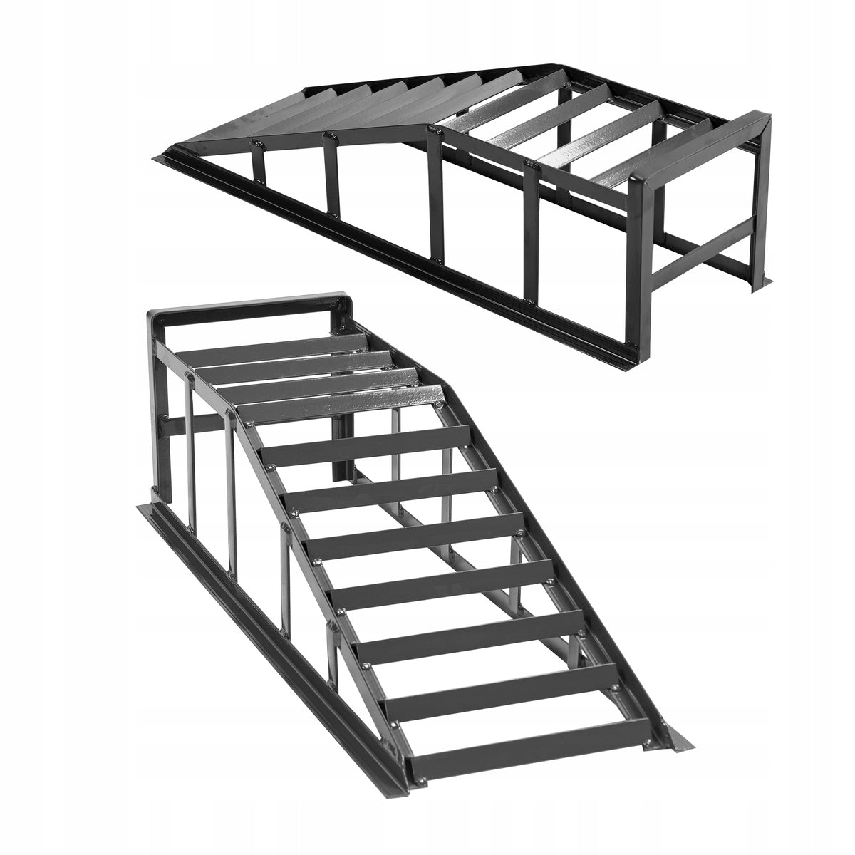 2pcs Car Driving Ramps, 2000kg Capacity 275x265mm,Loading Stand, Grey Brand no brand