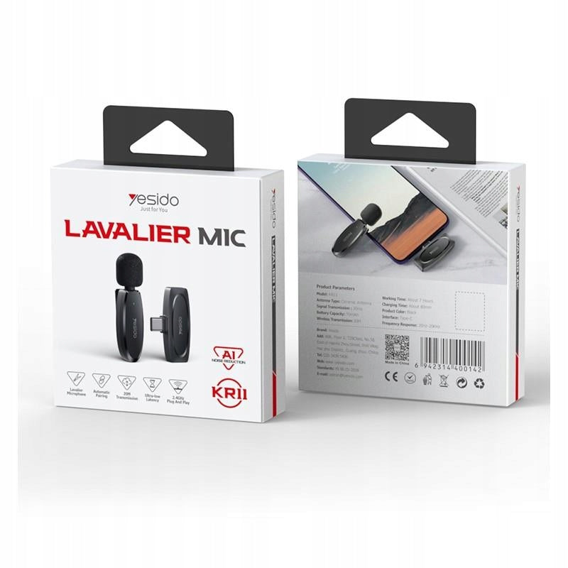 2pcs Tie Microphone for Lightning Phone iPhone YESIDO Wireless Packaging status original