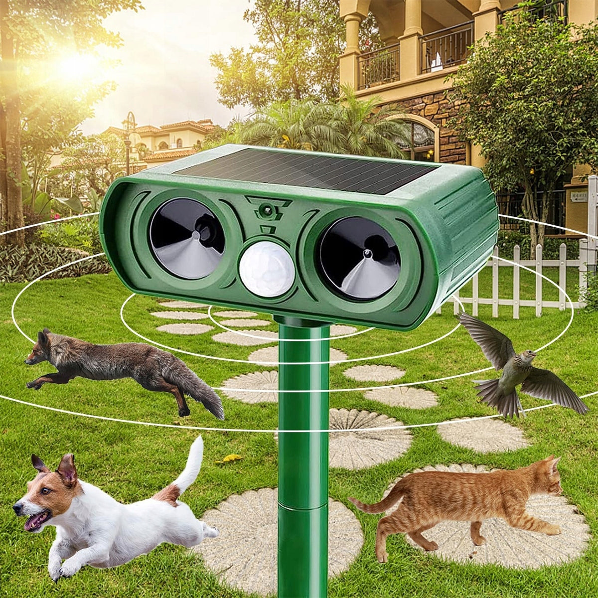 2pcs ULTRASONIC BIRD RODENT REPELLENT SOLAR LIGHT FOR MARTEN FOX Manufacturer code 6942201827694