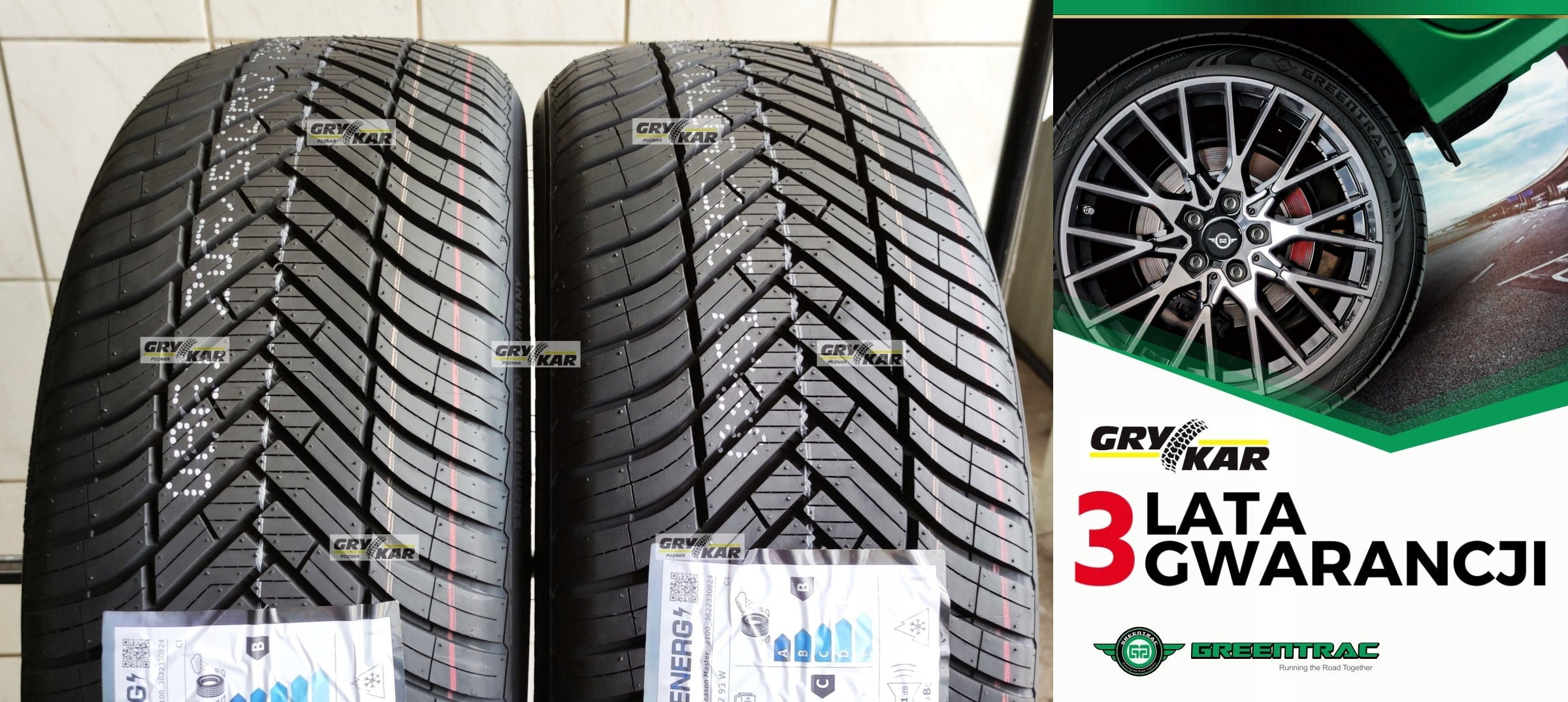 2x 205/50R17 Greentrac Season Master 2025 C/B/71dB 3 years warranty.