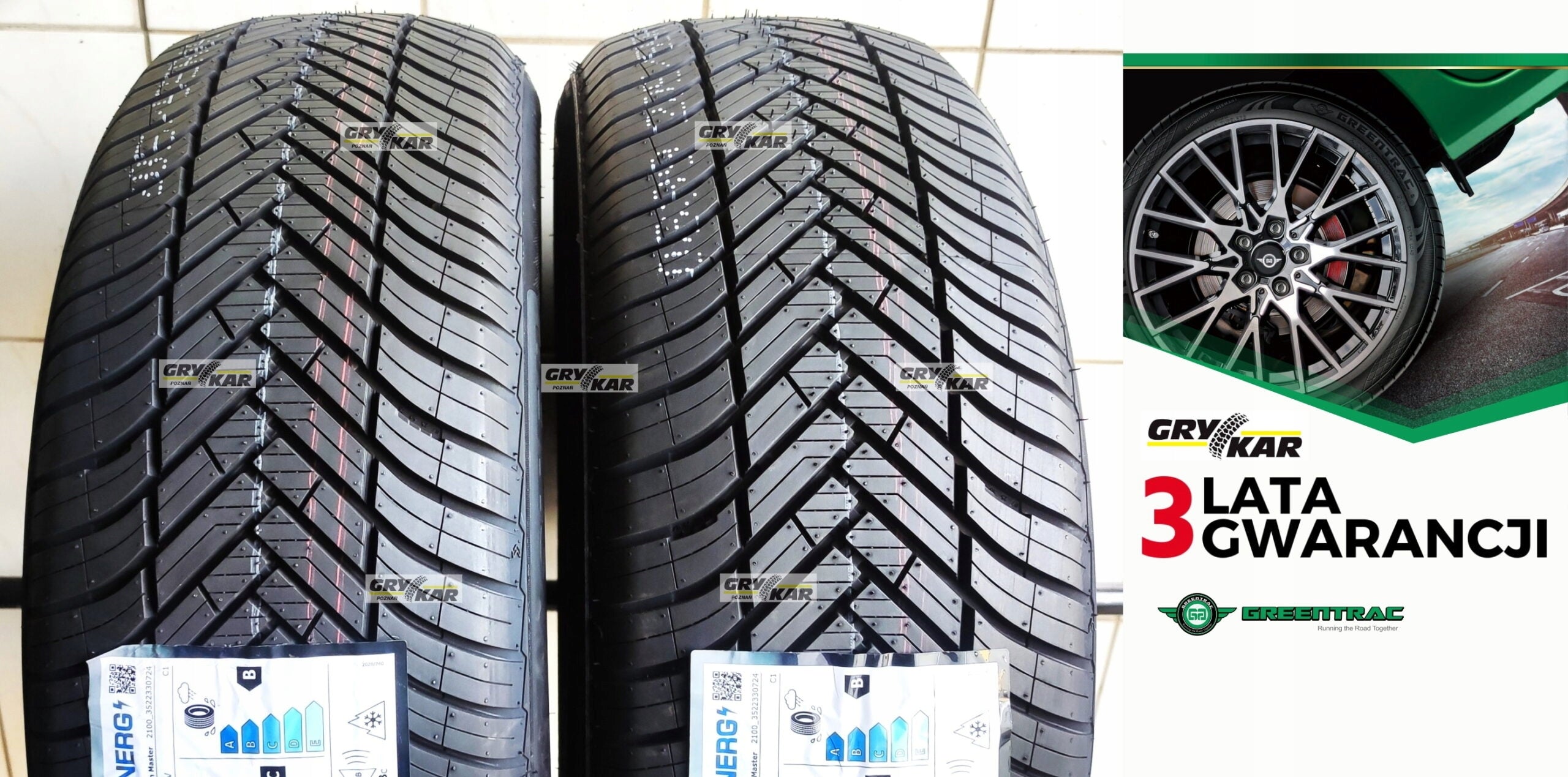 2x 205/55R16 Greentrac Season Master 2026 C/B/71dB 3 years warranty.