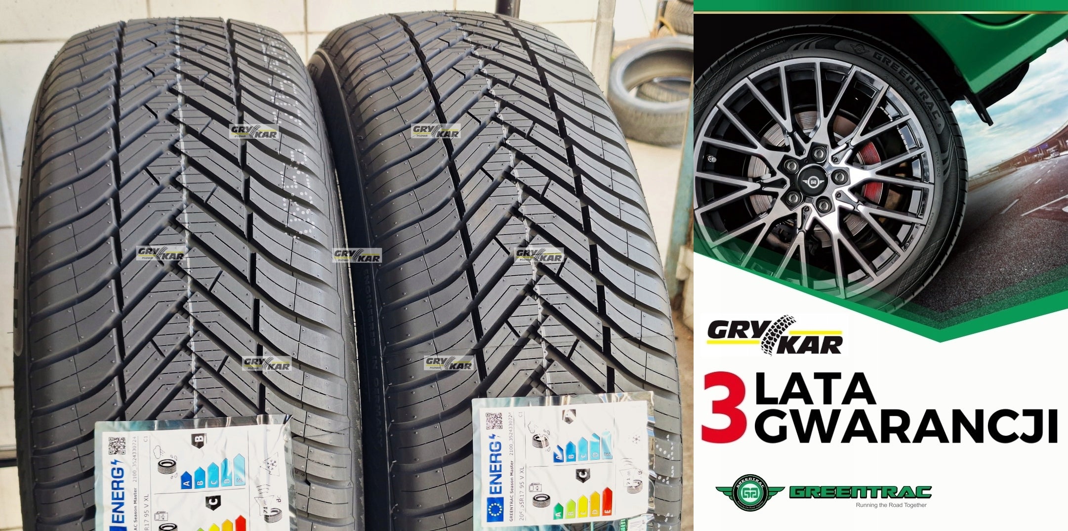 2x 205/55R17 Greentrac Season Master 2025 C/B/71dB 3 years warranty.