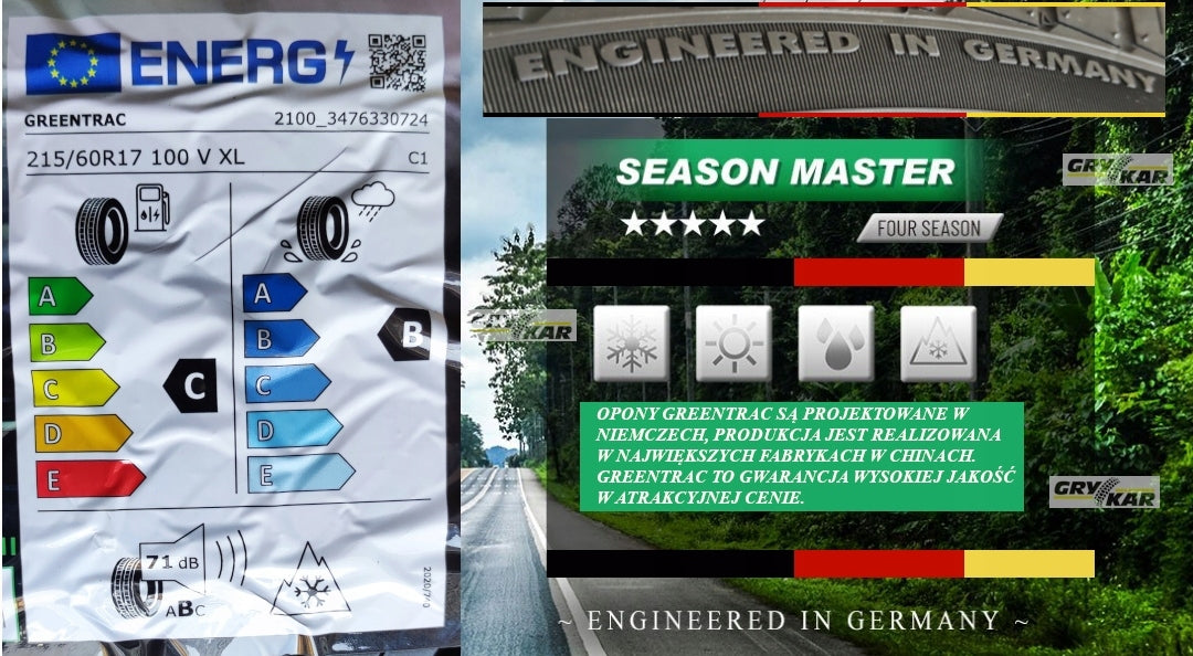 2x 215/60R17 Greentrac Season Master 2026 C/B/71dB 3 years warranty. Season all-season