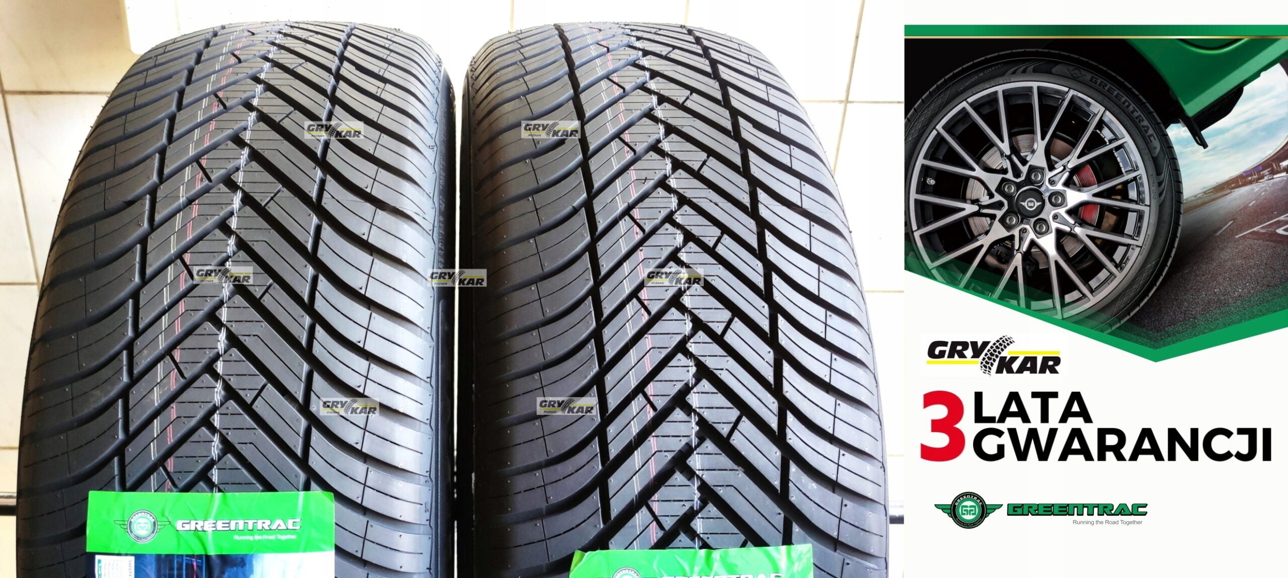 2x 225/55R17 Greentrac Season Master 2026 C/B/71dB 3 years warranty.