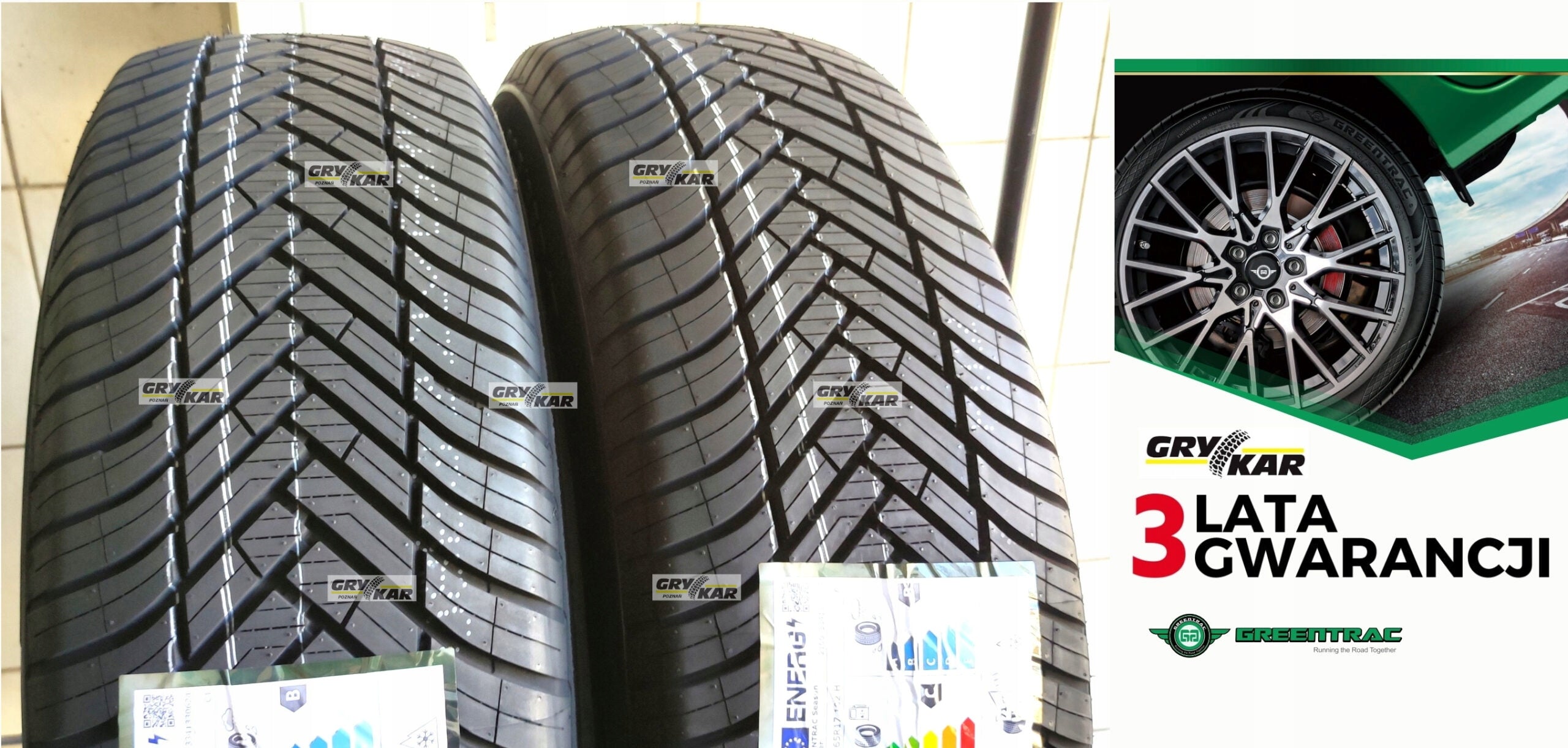 2x 225/65R17 Greentrac Season Master C/B/71dB 2026 3 years warranty.