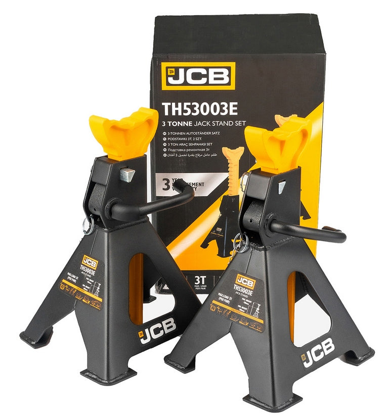 2x 3T CAR STANDS WORKSHOP SUPPORTS WITH JCB LOCK