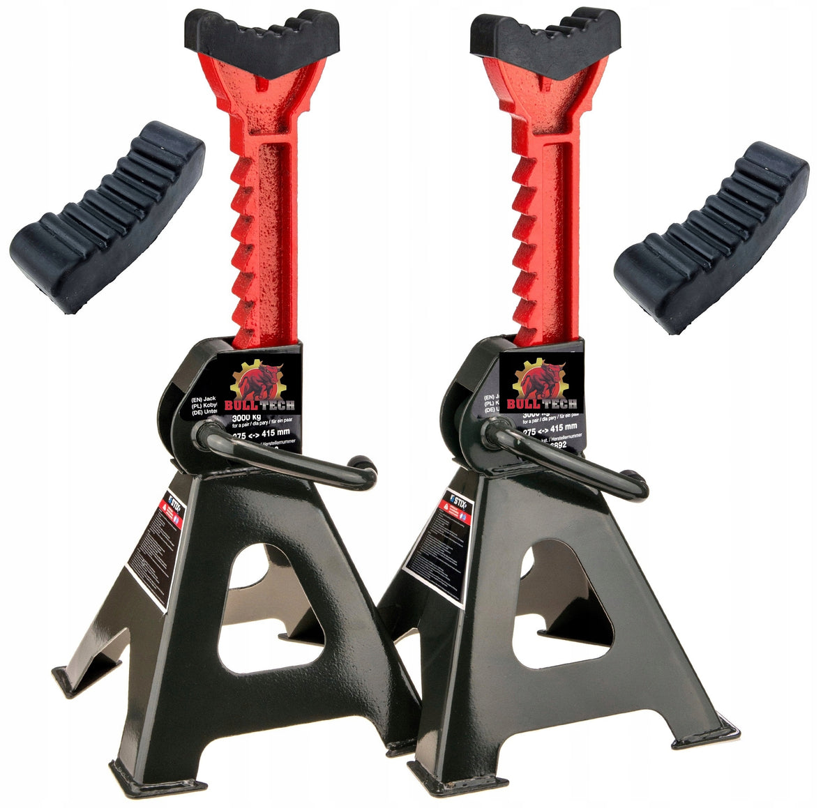 2x 3T FENNELS SUPPORT STANDS WITH RUBBER PIN STRONG 3 TONS ADJUSTABLE